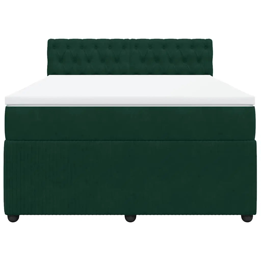 Sommier à lattes de lit et matelas Vert foncé 140x200cm Velours - XIOS