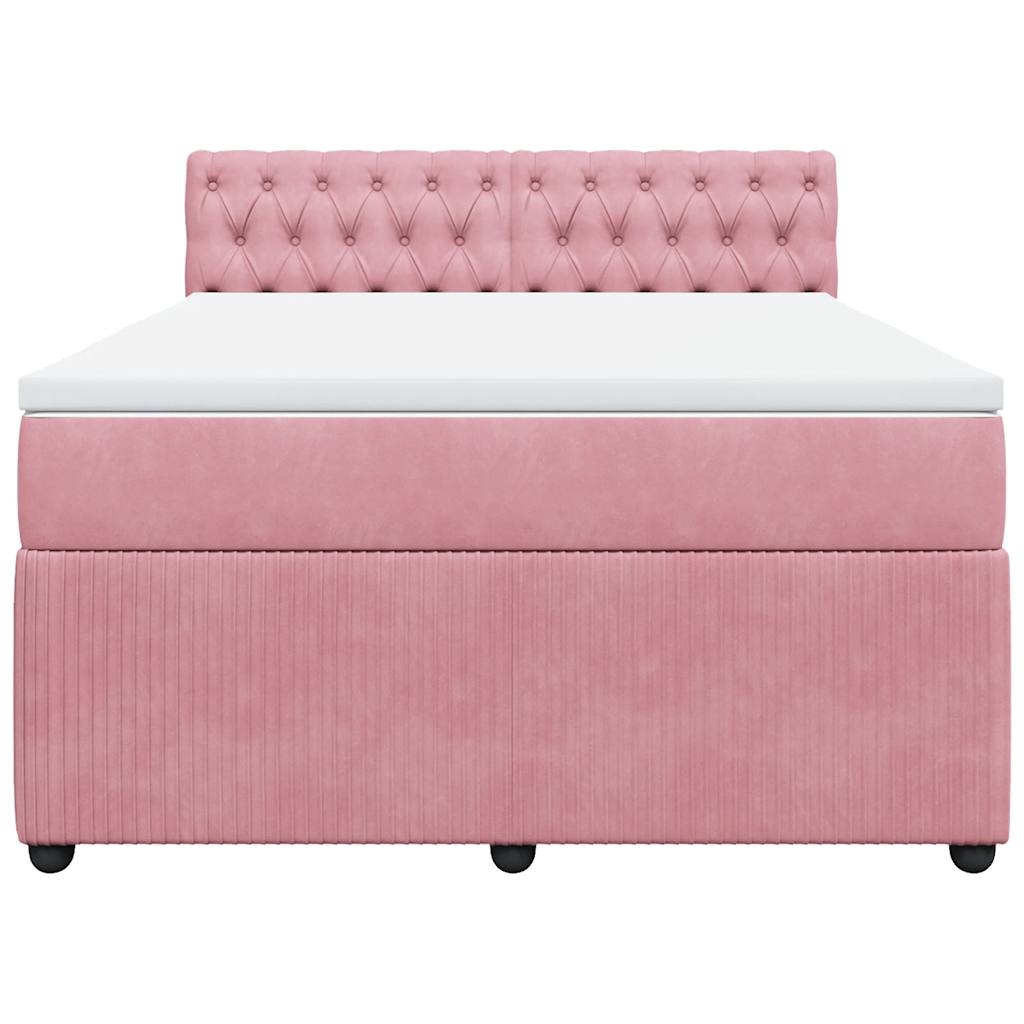 Sommier à lattes de lit avec matelas Rose 140x200 cm Velours