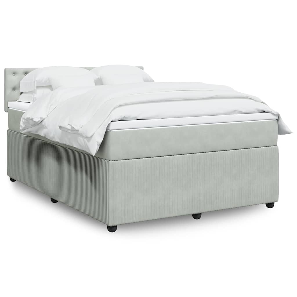 Sommier à lattes de lit et matelas Gris clair 140x200cm Velours - XIOS