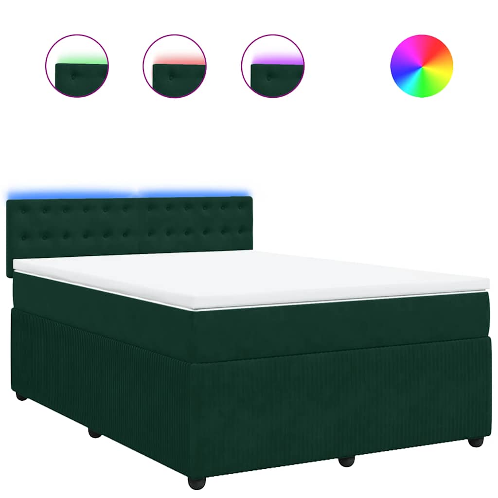 Sommier à lattes de lit et matelas Vert foncé 140x200cm Velours - XIOS