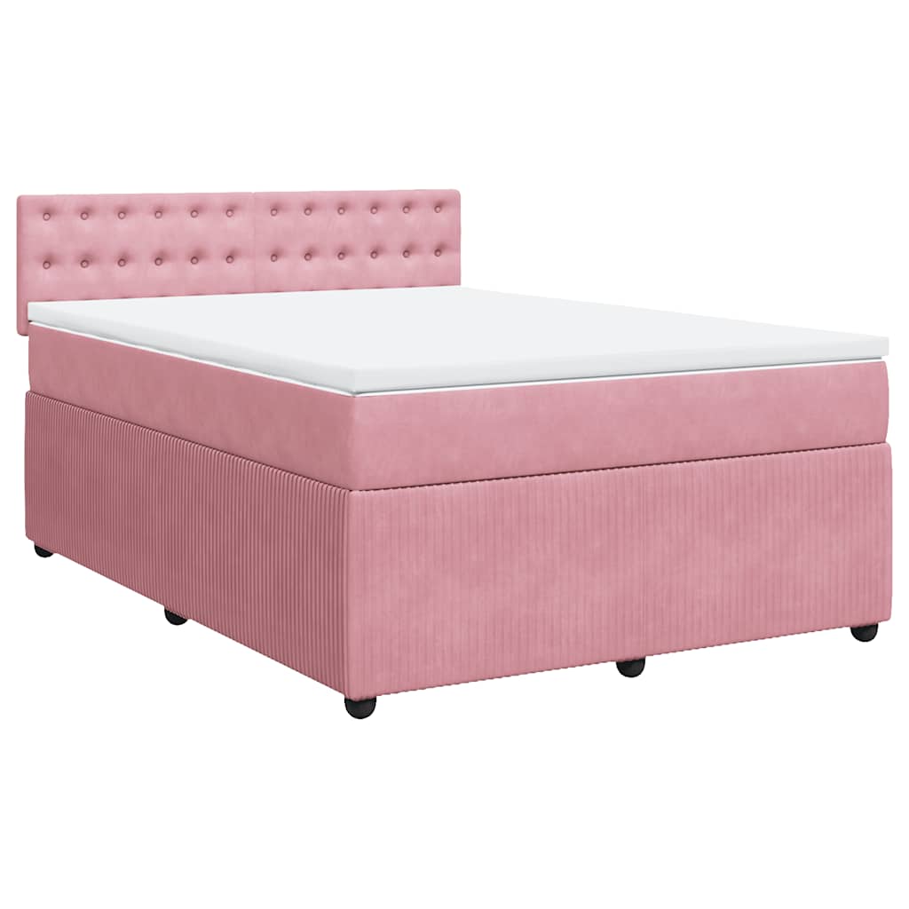 Sommier à lattes de lit avec matelas Rose 140x200 cm Velours - XIOS
