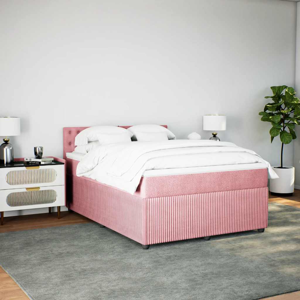 Sommier à lattes de lit avec matelas Rose 140x200 cm Velours - XIOS