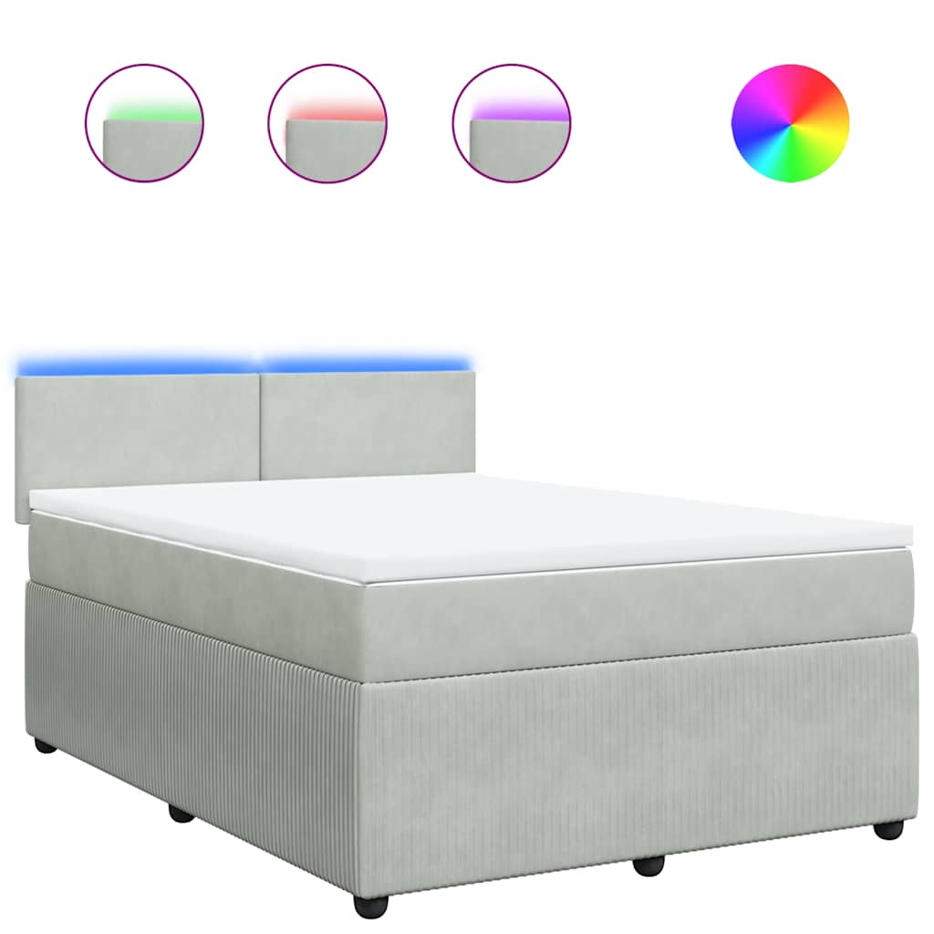 Sommier à lattes de lit et matelas Gris clair 160x200cm Velours - XIOS