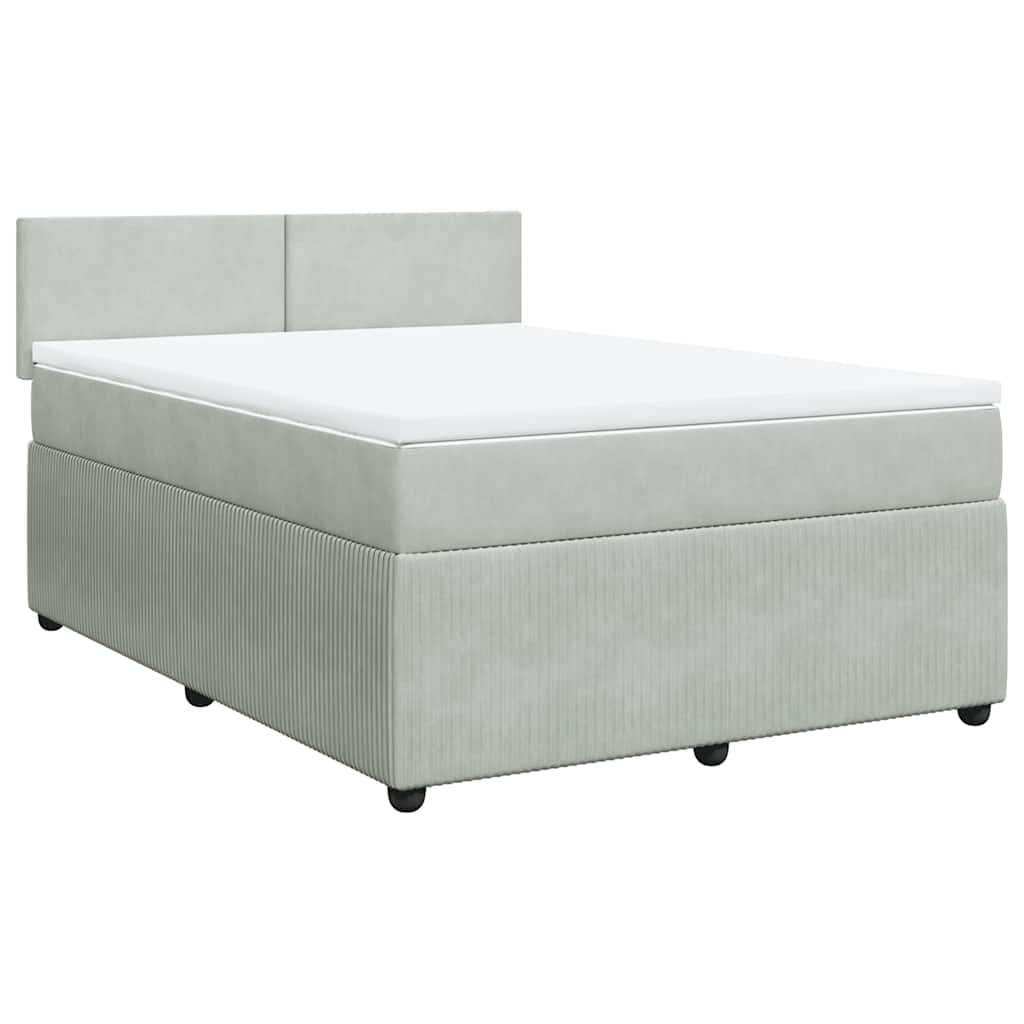 Sommier à lattes de lit et matelas Gris clair 160x200cm Velours - XIOS