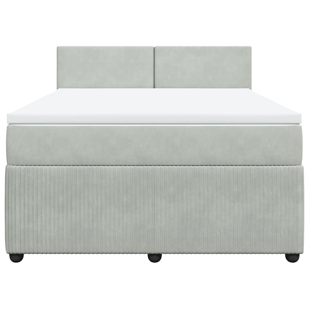 Sommier à lattes de lit et matelas Gris clair 160x200cm Velours - XIOS