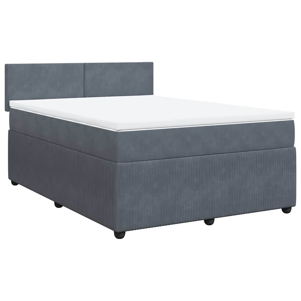 Sommier à lattes de lit et matelas Gris foncé 160x200cm Velours - XIOS