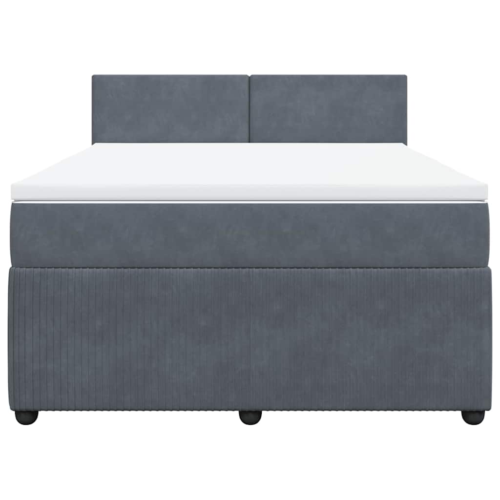 Sommier à lattes de lit et matelas Gris foncé 160x200cm Velours - XIOS