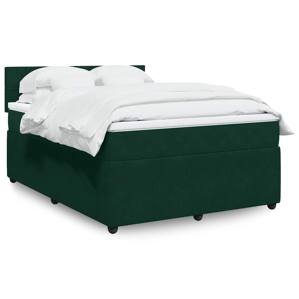 Sommier à lattes de lit et matelas Vert foncé 160x200cm Velours