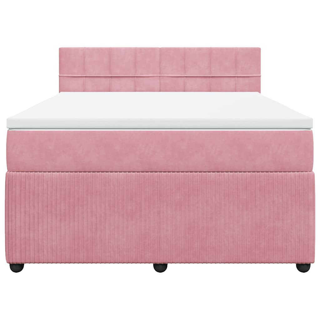 Sommier à lattes de lit avec matelas Rose 160x200 cm Velours