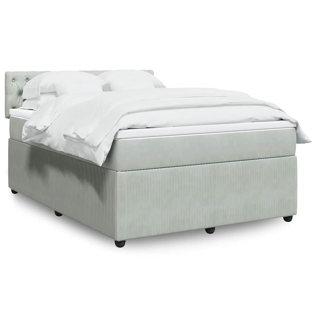 Sommier à lattes de lit et matelas Gris clair 160x200cm Velours - XIOS