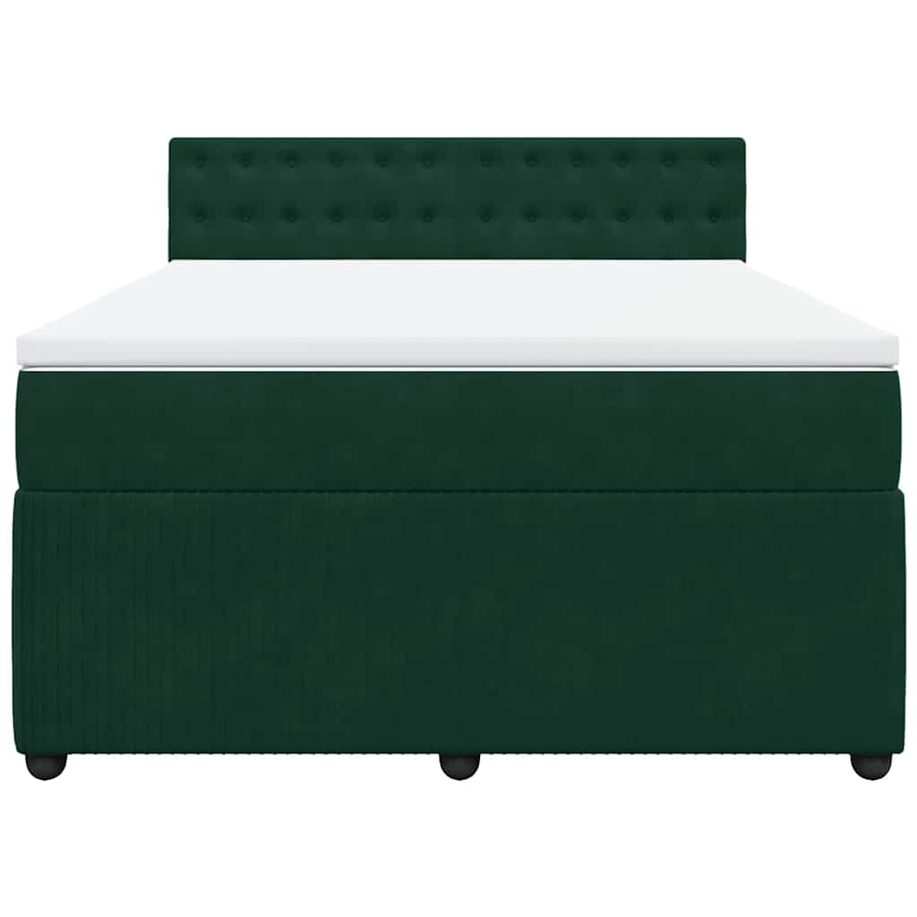Sommier à lattes de lit et matelas Vert foncé 160x200cm Velours