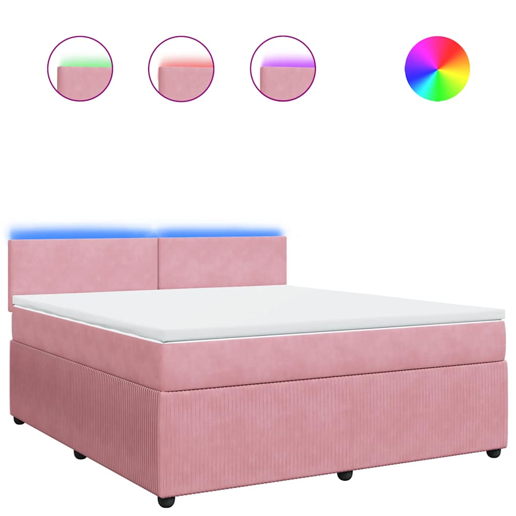 Sommier à lattes de lit avec matelas Rose 180x200 cm Velours - XIOS