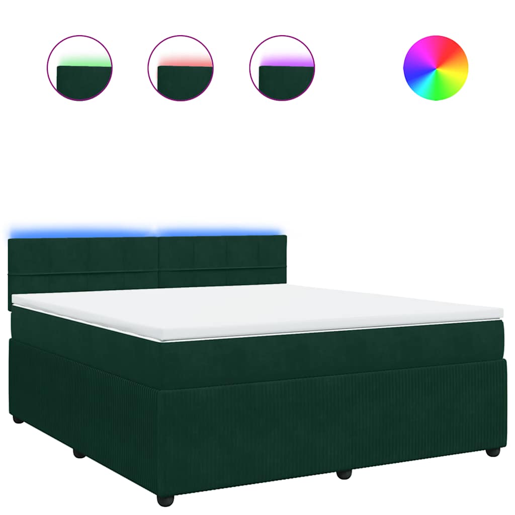 Sommier à lattes de lit et matelas Vert foncé 180x200cm Velours - XIOS