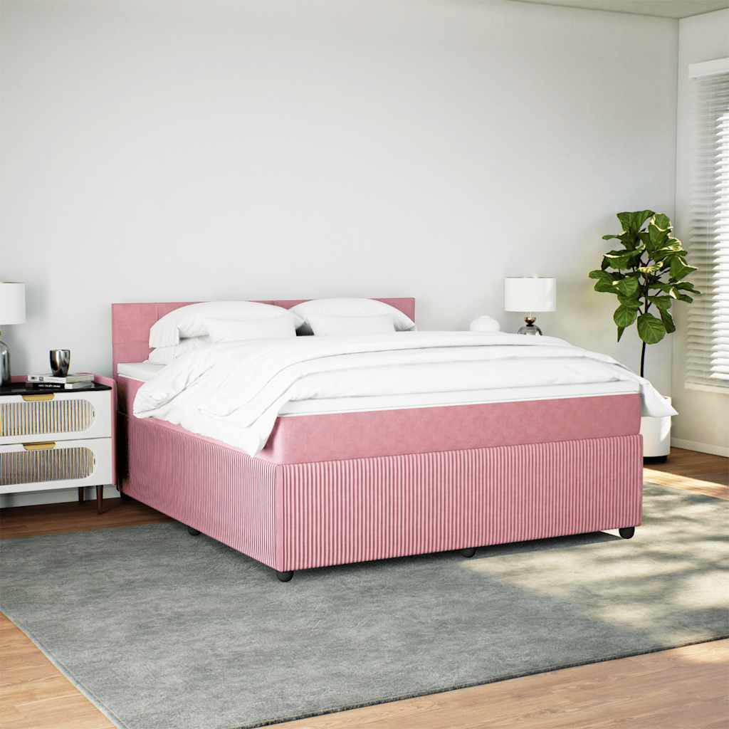 Sommier à lattes de lit avec matelas Rose 180x200 cm Velours - XIOS