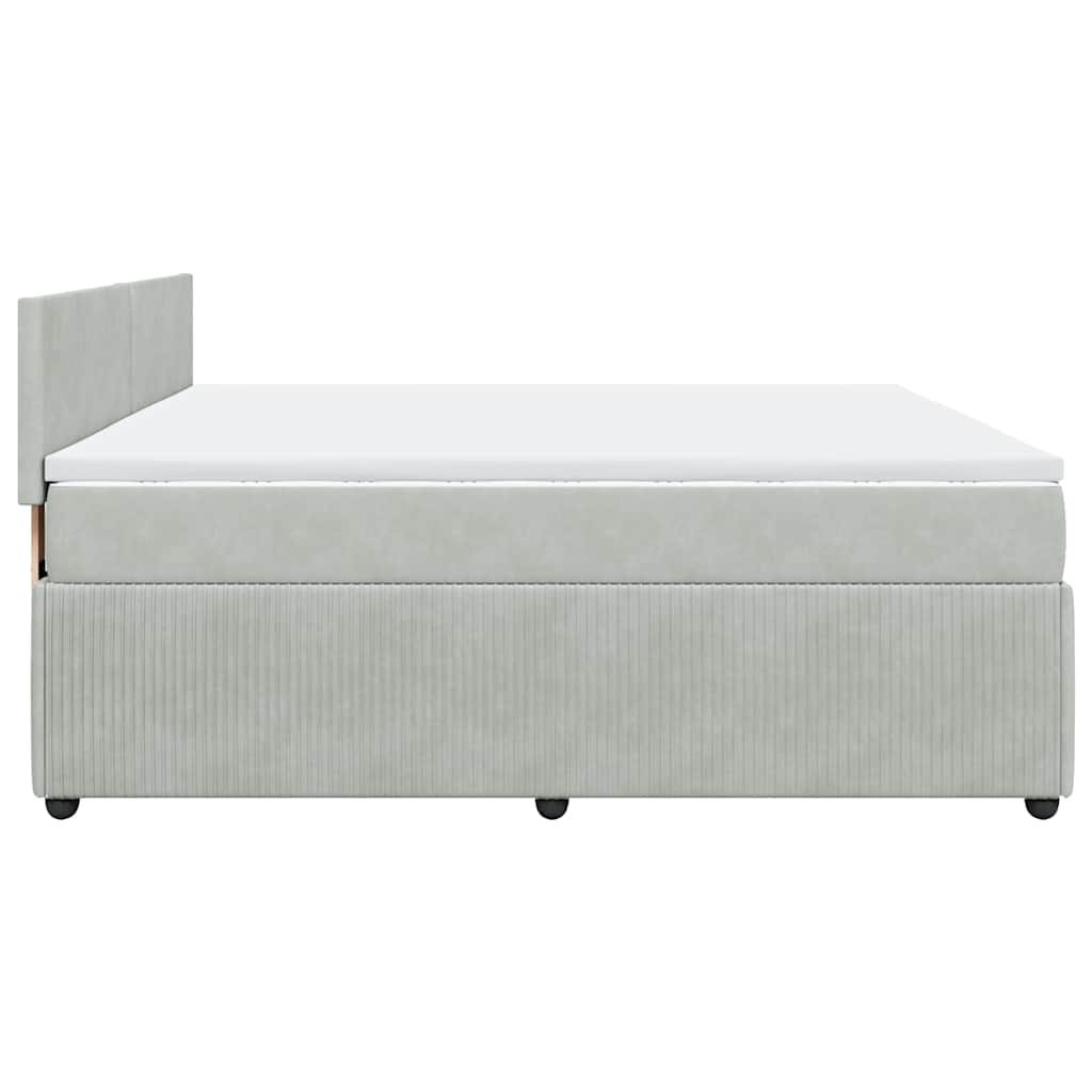 Sommier à lattes de lit et matelas Gris clair 200x200cm Velours - XIOS