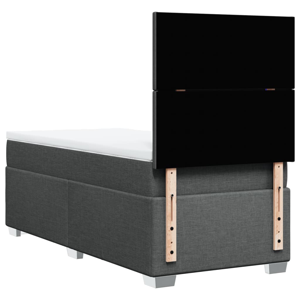 Sommier à lattes de lit avec matelas Gris foncé 80x200 cm Tissu - XIOS