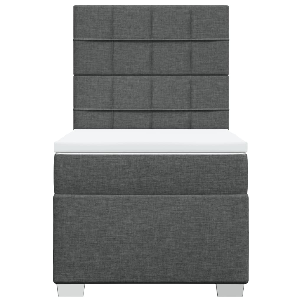 Sommier à lattes de lit avec matelas Gris foncé 80x200 cm Tissu - XIOS