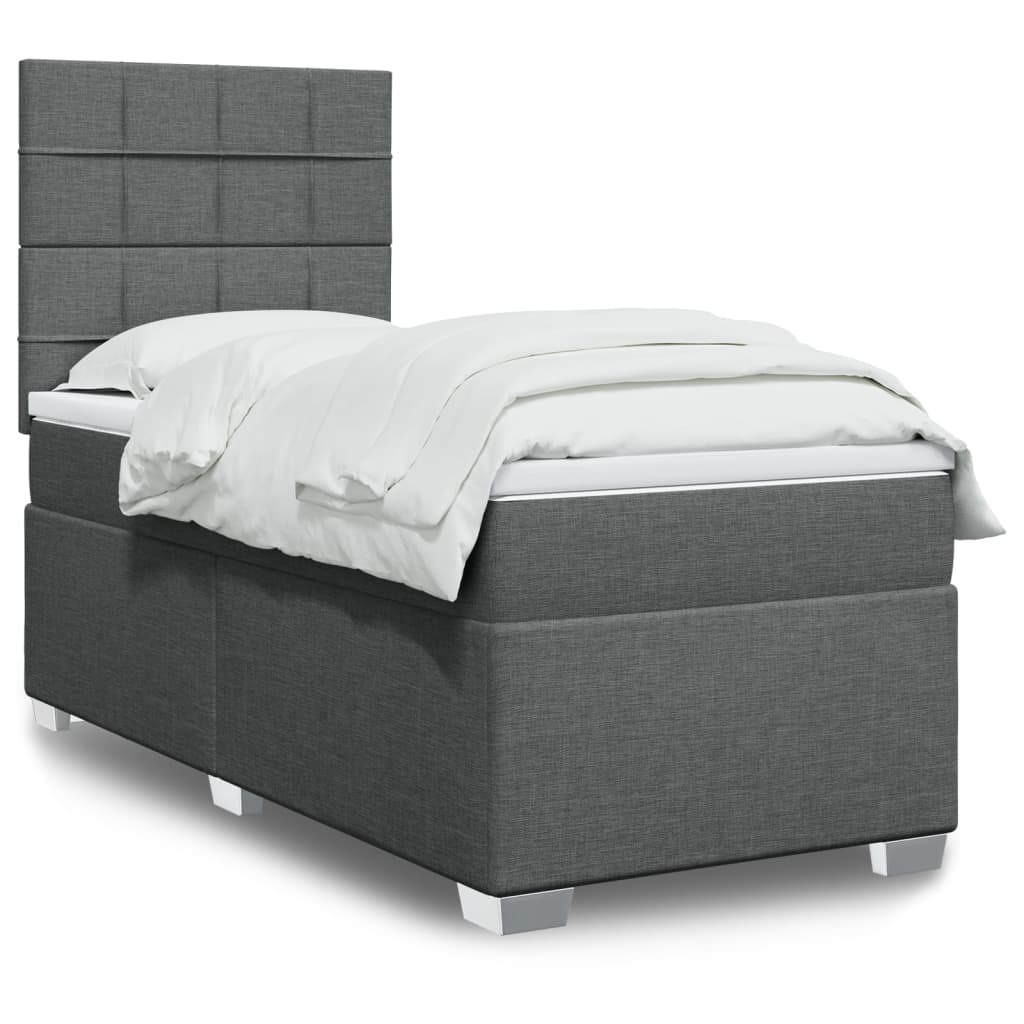 Sommier à lattes de lit avec matelas Gris foncé 80x200 cm Tissu - XIOS
