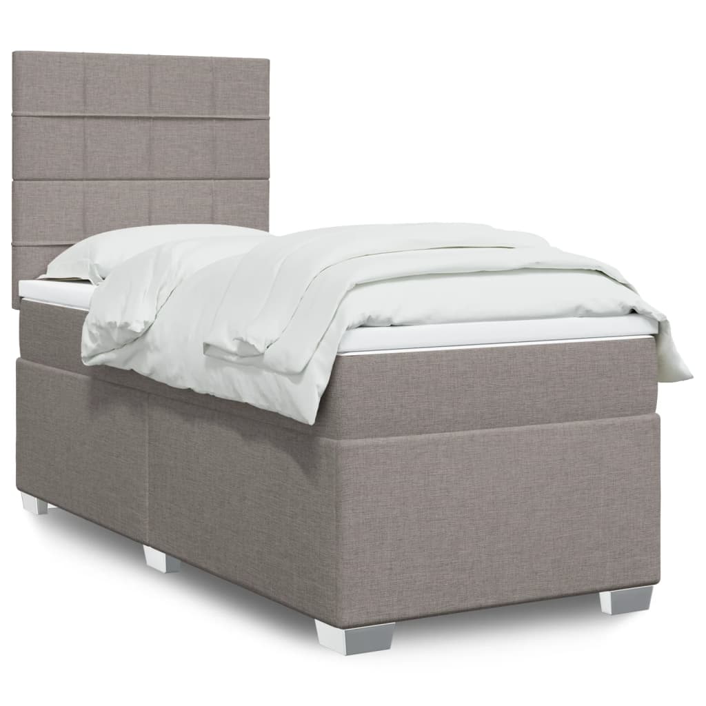 Sommier à lattes de lit avec matelas Taupe 80x200 cm Tissu - XIOS