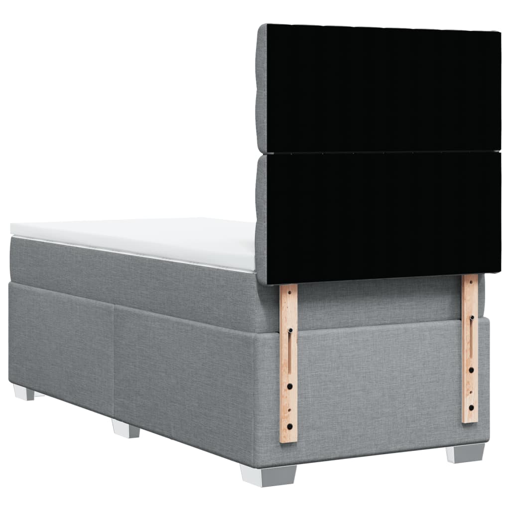 Sommier à lattes de lit avec matelas gris clair 80x200 cm tissu - XIOS
