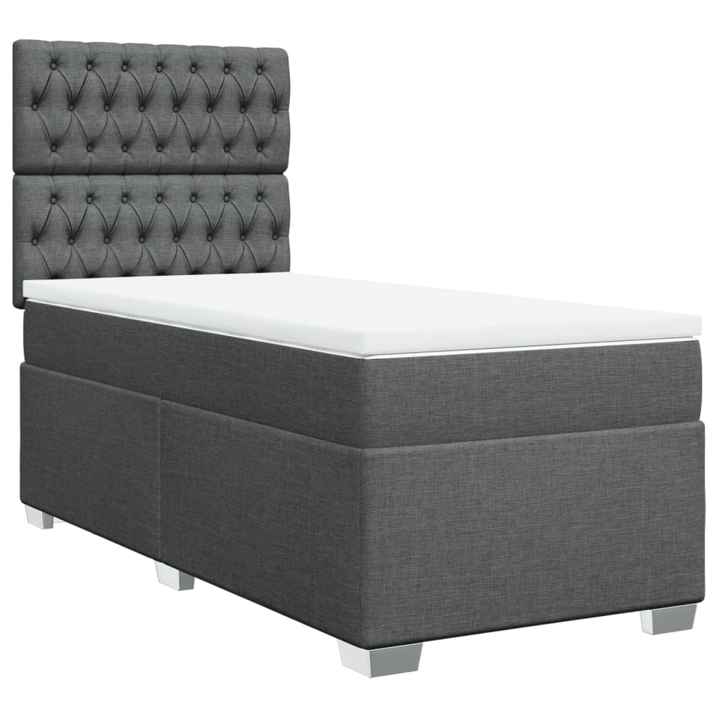Sommier à lattes de lit avec matelas Gris foncé 80x200 cm Tissu - XIOS