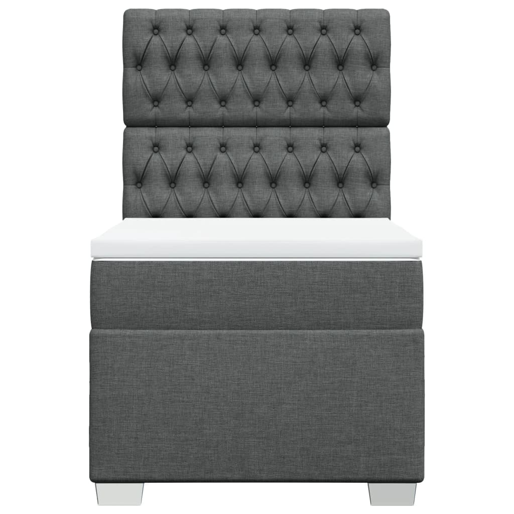 Sommier à lattes de lit avec matelas Gris foncé 80x200 cm Tissu - XIOS