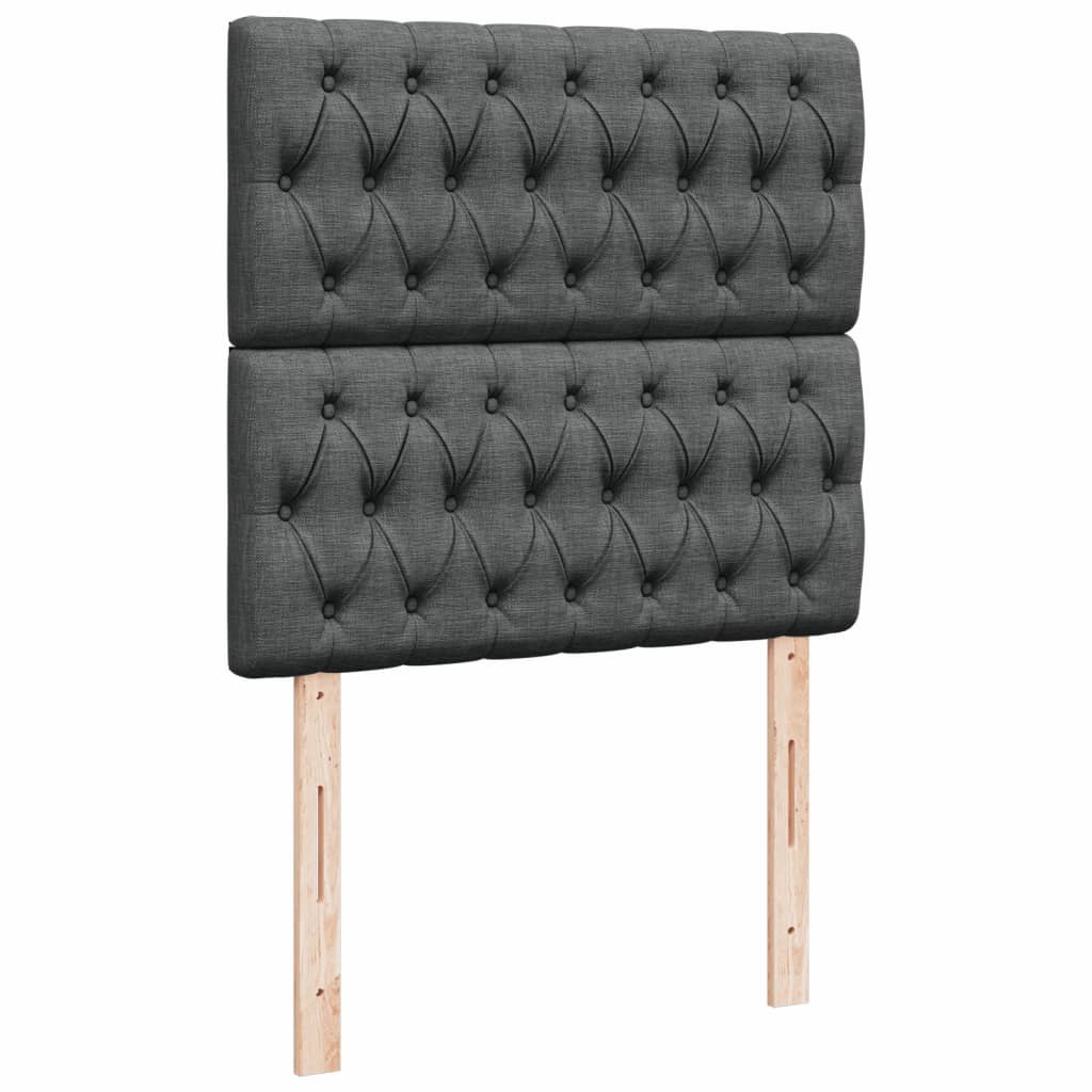 Sommier à lattes de lit avec matelas Gris foncé 80x200 cm Tissu - XIOS