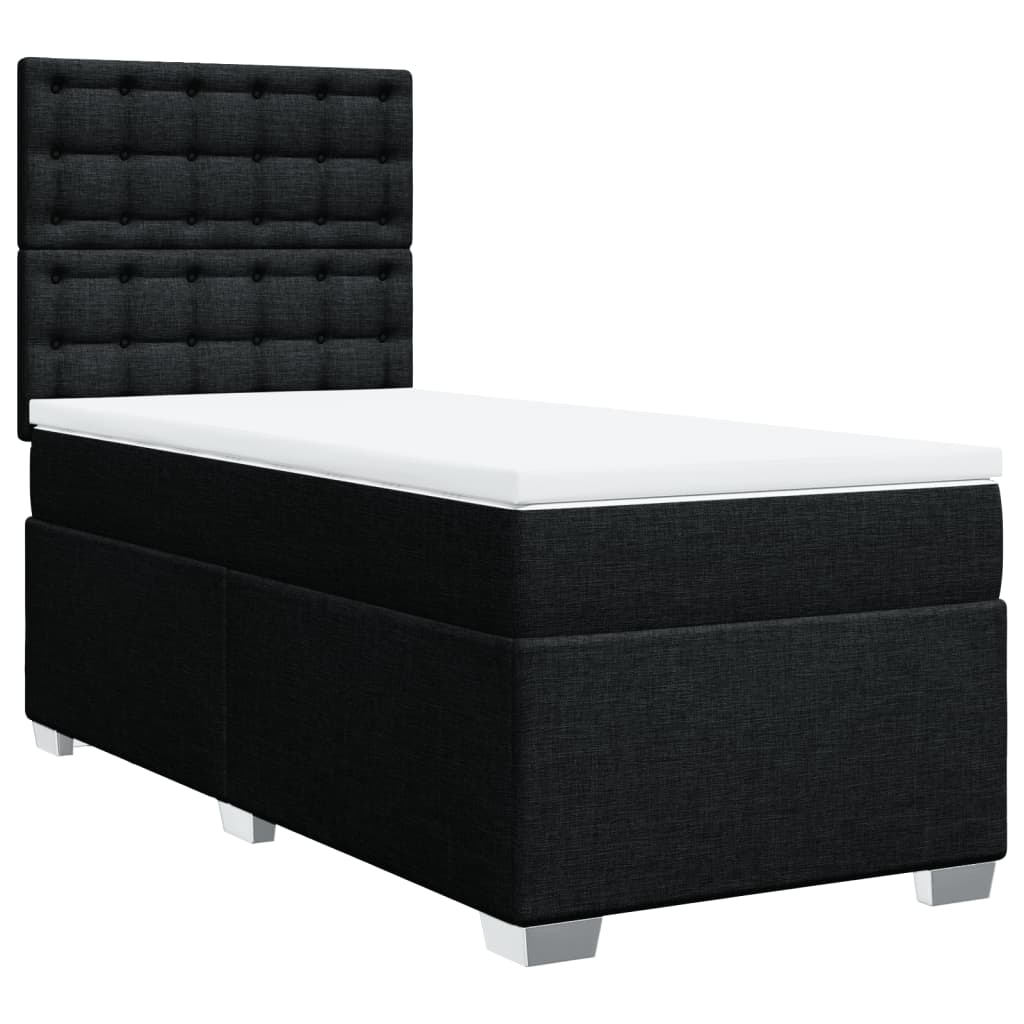 Sommier à lattes de lit et matelas Noir 80x200 cm Tissu - XIOS