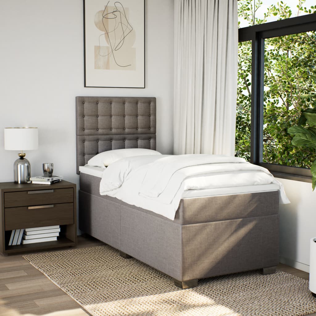 Sommier à lattes de lit avec matelas Taupe 80x200 cm Tissu - XIOS