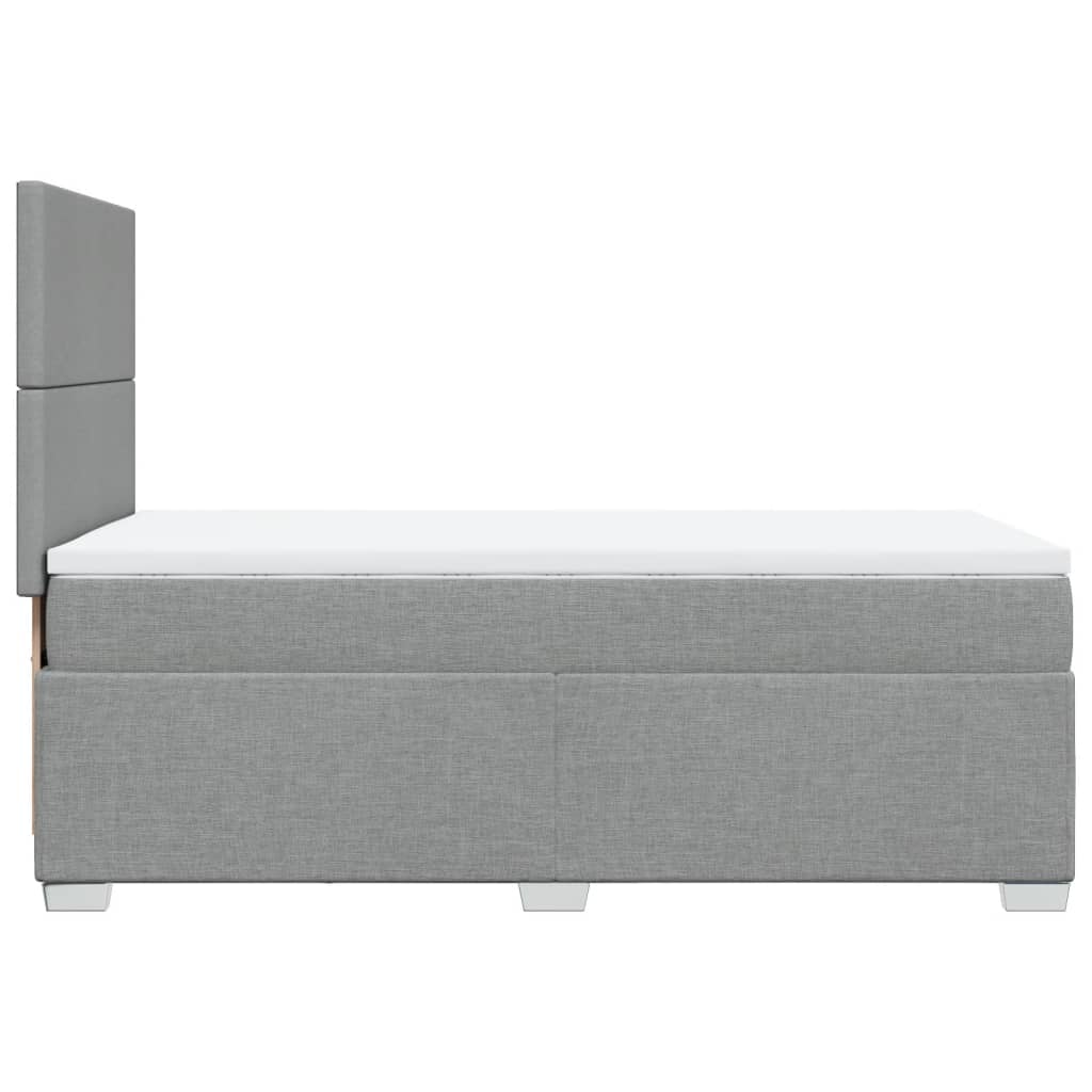 Sommier à lattes de lit et matelas Gris clair 90x190 cm Tissu - XIOS