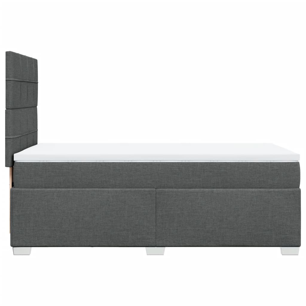 Sommier à lattes de lit et matelas Gris foncé 90x190 cm Tissu - XIOS