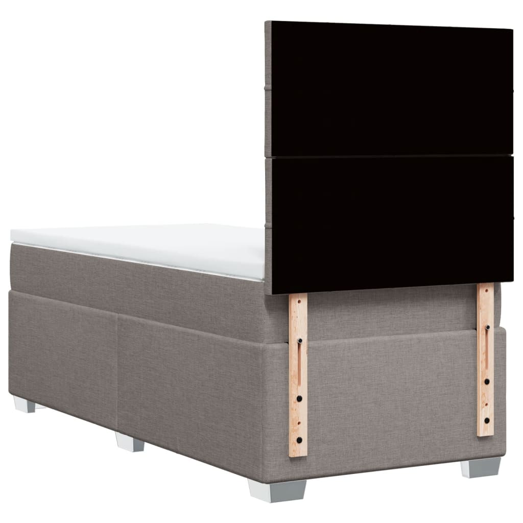 Sommier à lattes de lit avec matelas Taupe 90x190 cm Tissu - XIOS
