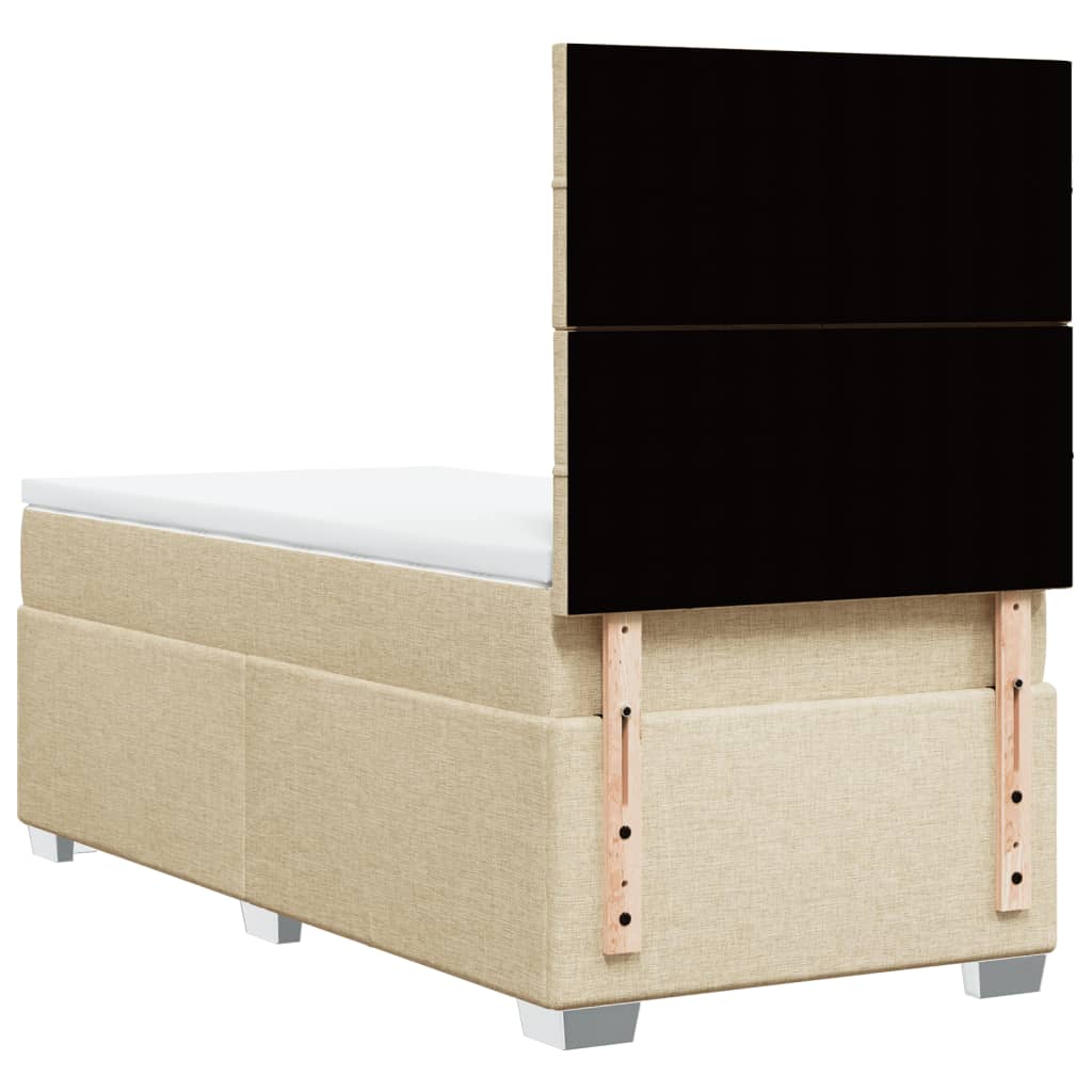 Sommier à lattes de lit et matelas Crème 90x190 cm Tissu - XIOS