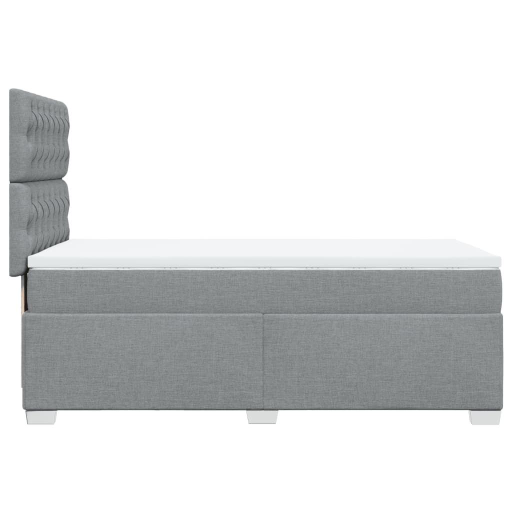 Sommier à lattes de lit et matelas Gris clair 90x190 cm Tissu - XIOS