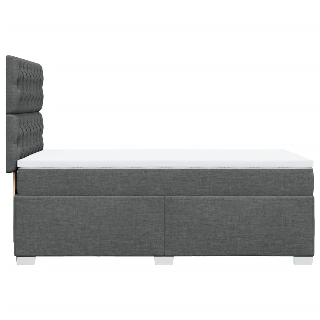 Sommier à lattes de lit et matelas Gris foncé 90x190 cm Tissu - XIOS