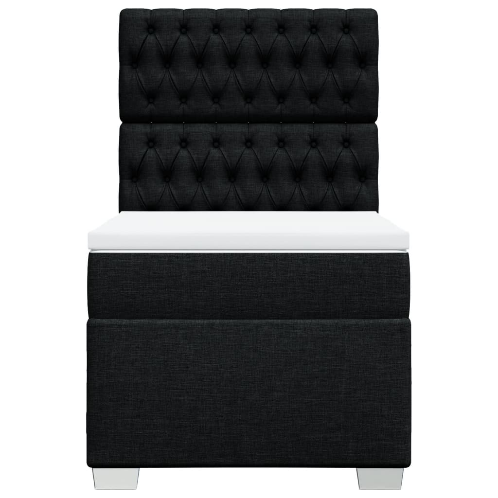 Sommier à lattes de lit avec matelas Noir 90x190 cm Tissu - XIOS