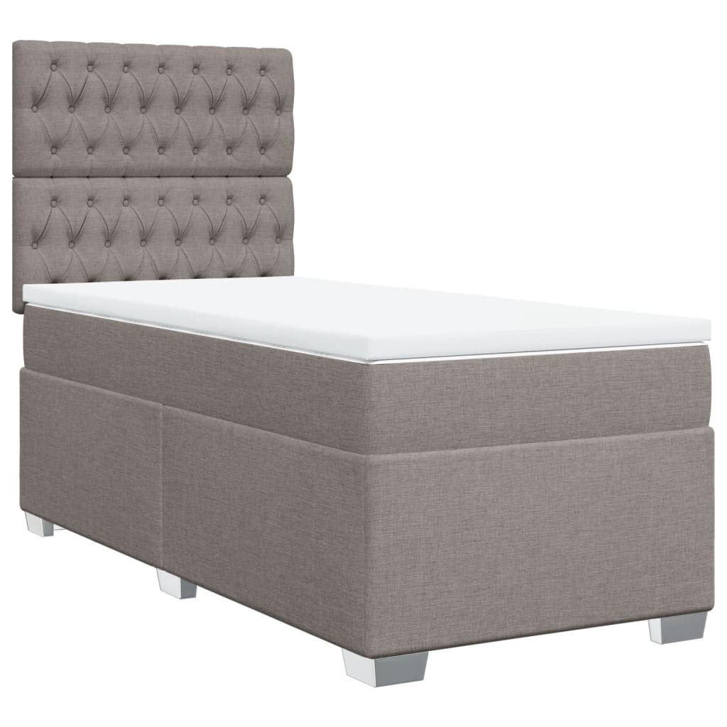 Sommier à lattes de lit avec matelas Taupe 90x190 cm Tissu - XIOS