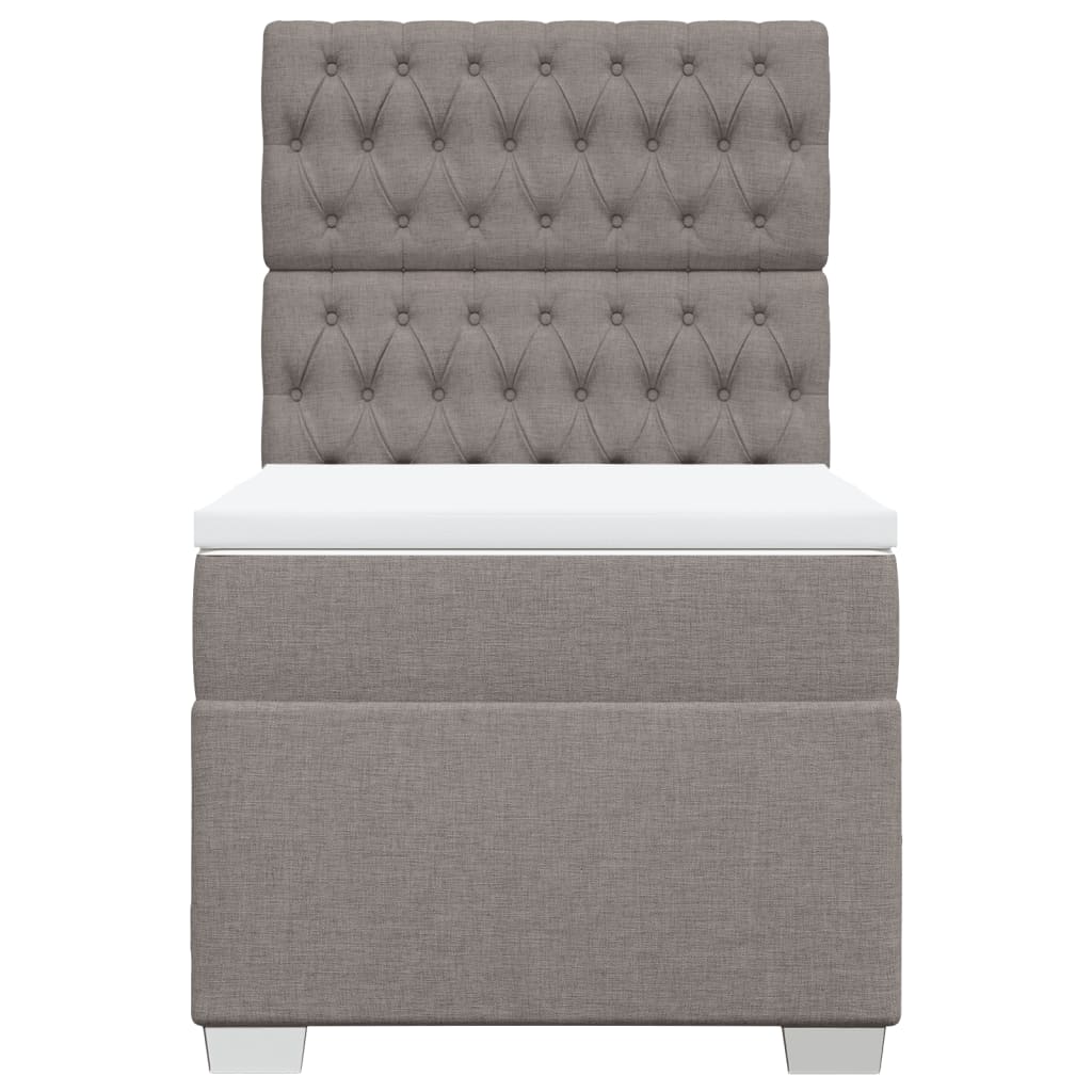 Sommier à lattes de lit avec matelas Taupe 90x190 cm Tissu - XIOS