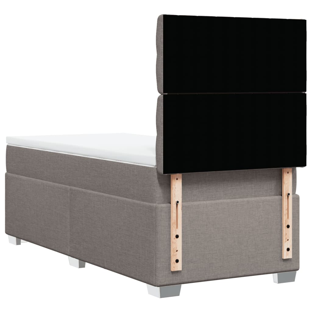 Sommier à lattes de lit avec matelas Taupe 90x190 cm Tissu - XIOS