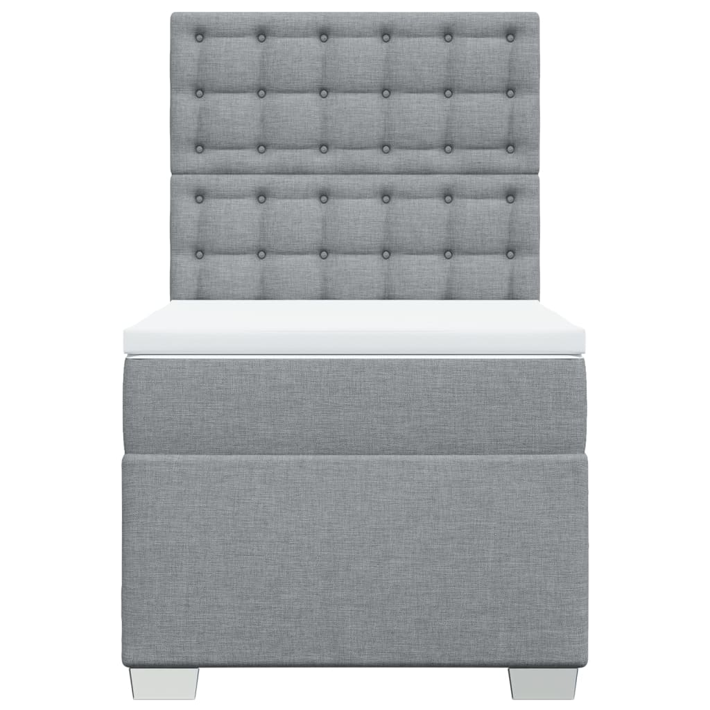 Sommier à lattes de lit et matelas Gris clair 90x190 cm Tissu - XIOS