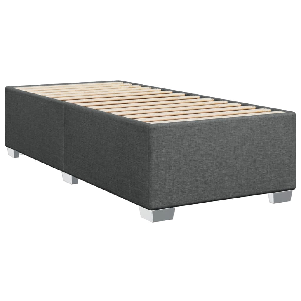 Sommier à lattes de lit et matelas Gris foncé 90x190 cm Tissu - XIOS