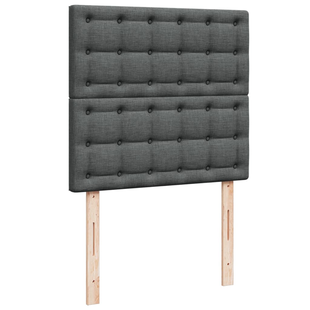 Sommier à lattes de lit et matelas Gris foncé 90x190 cm Tissu - XIOS