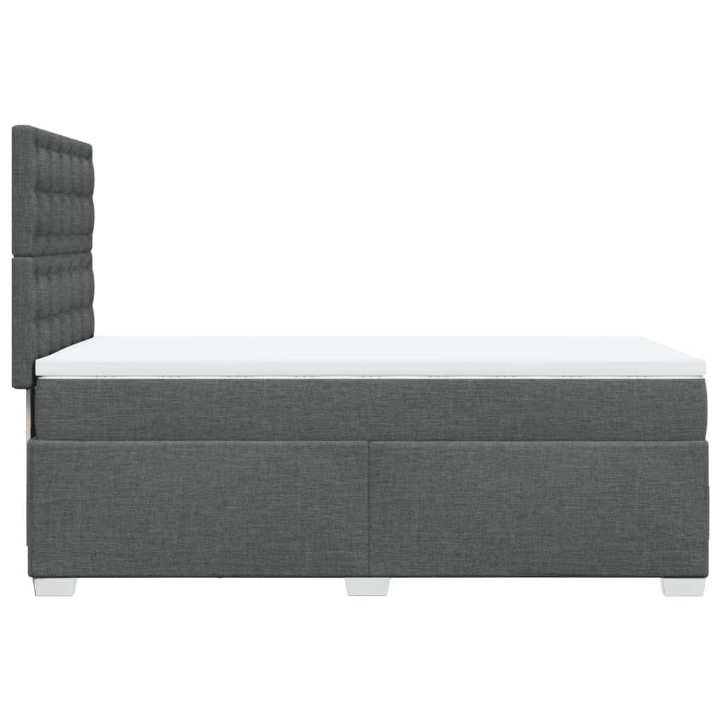 Sommier à lattes de lit et matelas Gris foncé 90x190 cm Tissu - XIOS