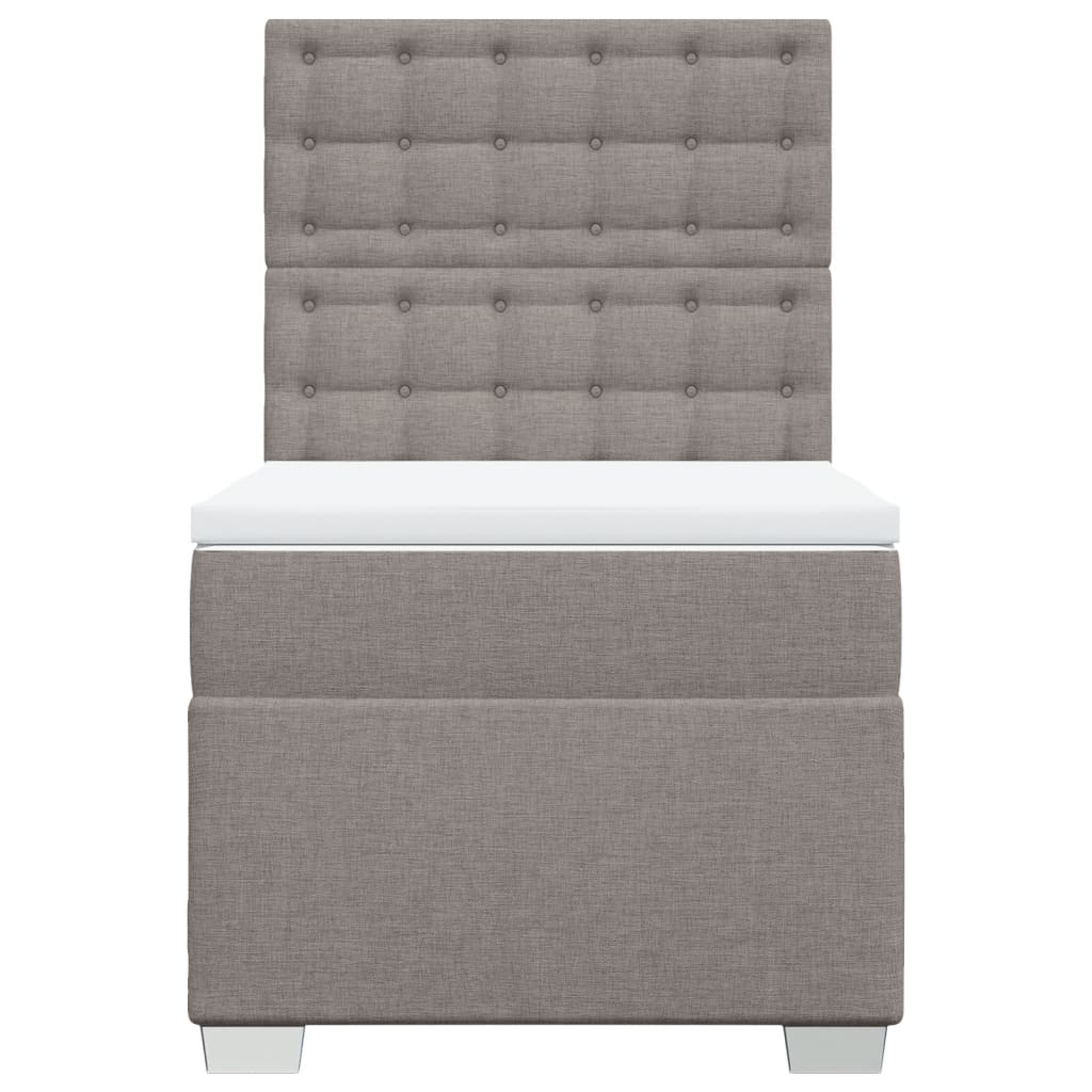 Sommier à lattes de lit avec matelas Taupe 90x190 cm Tissu - XIOS