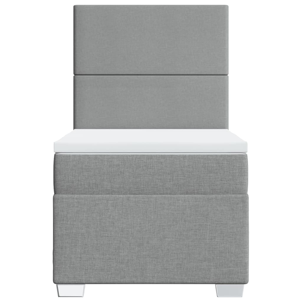 Sommier à lattes de lit avec matelas Gris clair 90x200 cm Tissu - XIOS