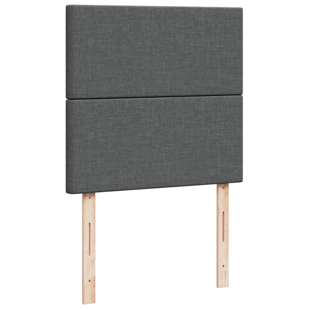 Sommier à lattes de lit avec matelas Gris foncé 90x200 cm Tissu - XIOS