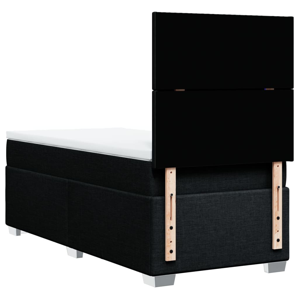 Sommier à lattes de lit avec matelas Noir 90x200 cm Tissu - XIOS