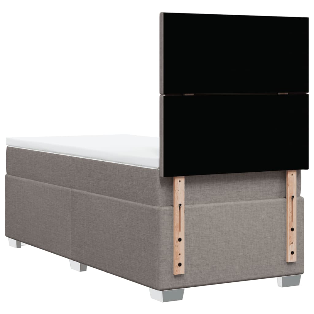 Sommier à lattes de lit avec matelas Taupe 90x200 cm Tissu - XIOS