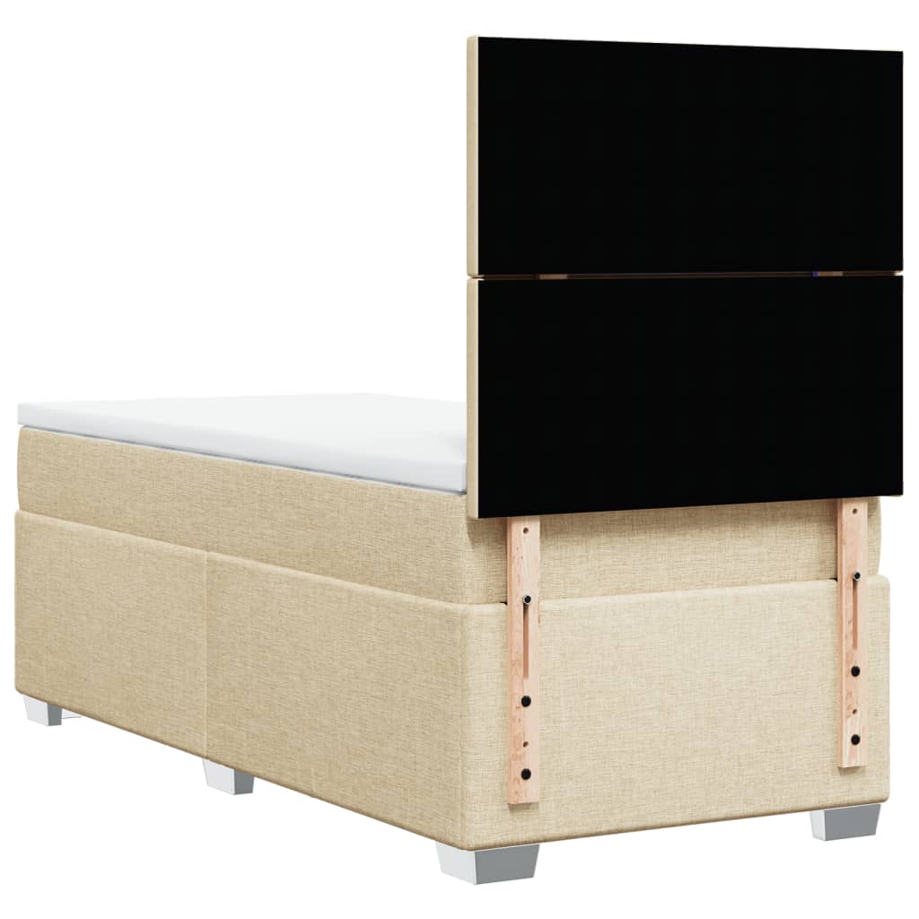 Sommier à lattes de lit avec matelas Crème 90x200 cm Tissu - XIOS