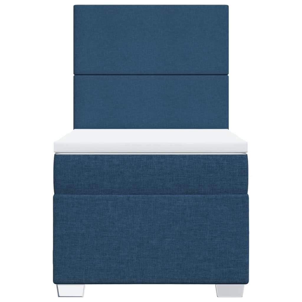 Sommier à lattes de lit avec matelas Bleu 90x200 cm Tissu - XIOS